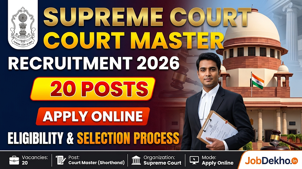 Supreme Court Court Master Recruitment 2026: Apply Online for 20 Posts, Eligibility and Selection Process