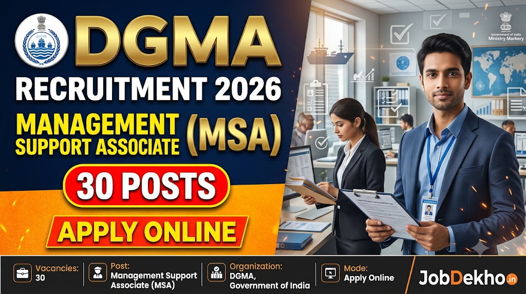 DGMA Management Support Associate Recruitment 2026: Apply Online for 30 Posts
