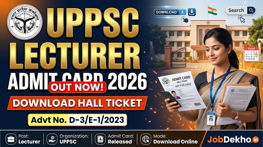 UPPSC Lecturer Admit Card 2026 Out: Download Hall Ticket for Advt D-3/E-1/2023