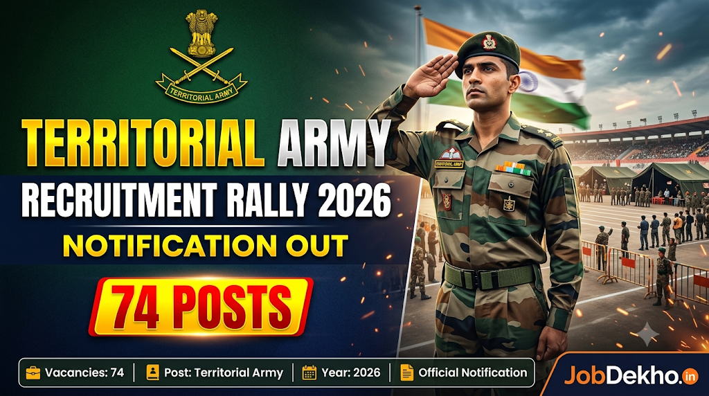 Territorial Army Recruitment Rally 2026: 74 Posts Notification
